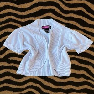 Vintage Say What White Cropped Cardigan – Size S ‎